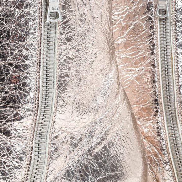 Dries Van Noten Rose-gold Crinkled Patent Leather Boots - Picture 8 of 11